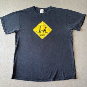 Vtg Fruit of the Loom Funny T-Shirt Men’s L Porn Star Men At Work Y2K Humor Tee